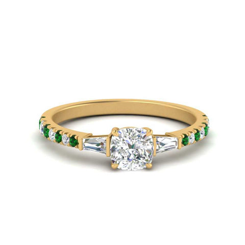 Delicate Antique Pave Cushion Cut Diamond Ring