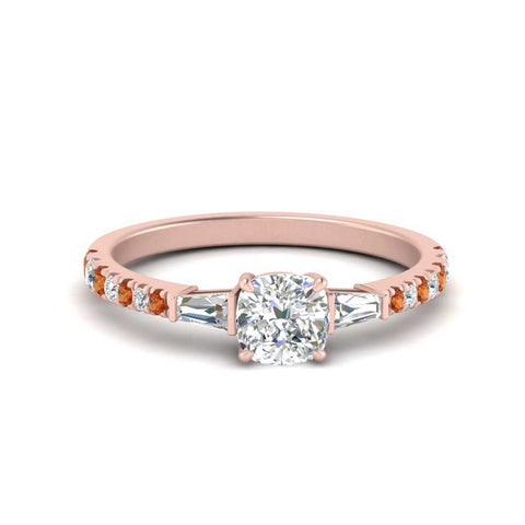 Delicate Antique Pave Cushion Engagement Ring
