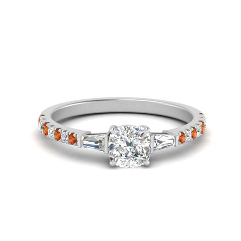 Delicate Antique Pave Cushion Engagement Ring