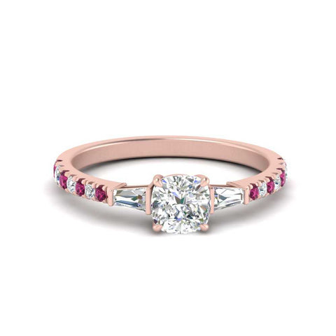 Delicate Antique Pave Cushion Engagement Ring