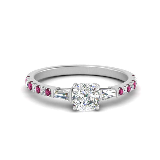 Delicate Antique Pave Cushion Cut Diamond Ring