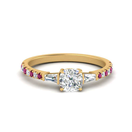Delicate Antique Pave Cushion Cut Diamond Ring