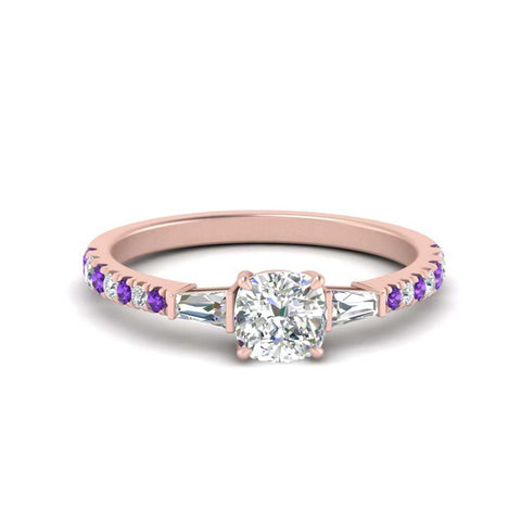 Delicate Antique Pave Cushion Engagement Ring