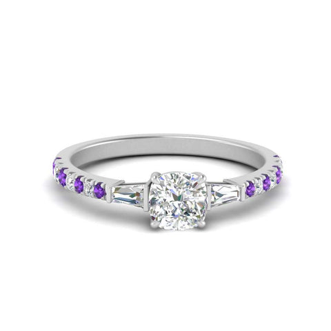 Delicate Antique Pave Cushion Engagement Ring