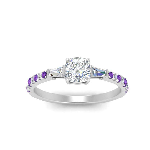 Delicate Antique Pave Cushion Engagement Ring