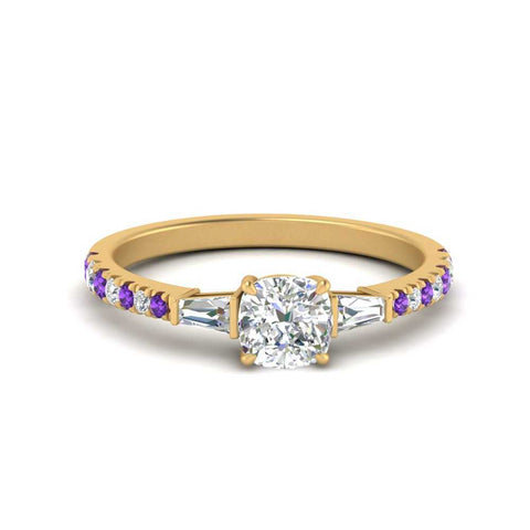 Delicate Antique Pave Cushion Engagement Ring