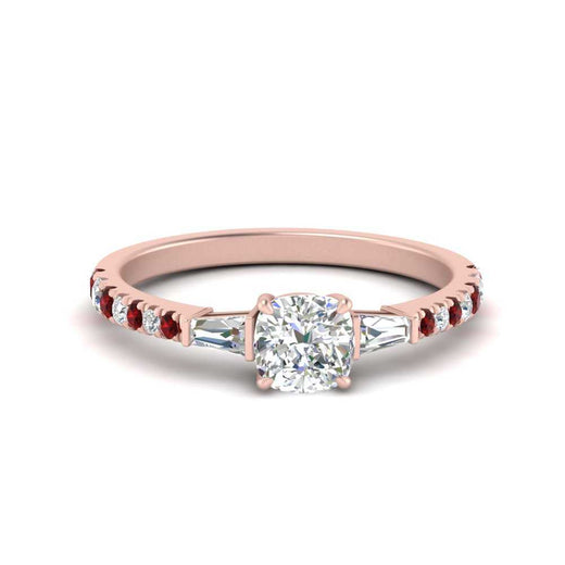 Delicate Antique Pave Cushion Cut Diamond Ring
