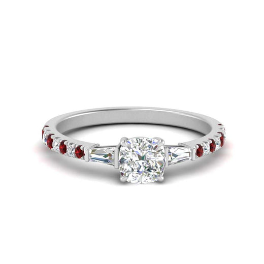 Delicate Antique Pave Cushion Cut Diamond Ring