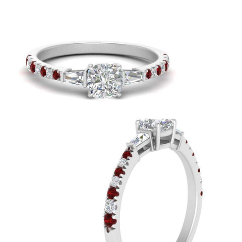 Delicate Antique Pave Cushion Engagement Ring