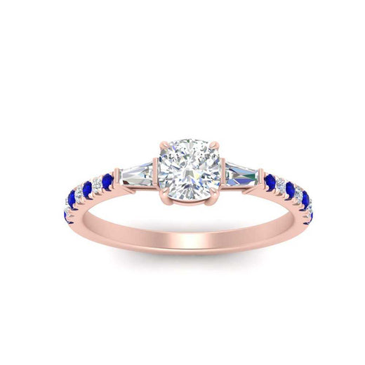Delicate Antique Pave Cushion Cut Diamond Ring