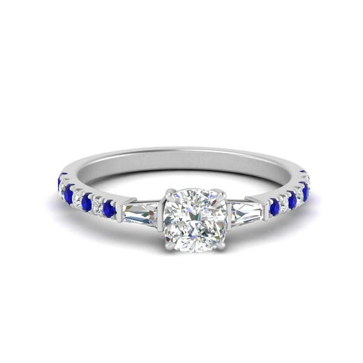 Delicate Antique Pave Cushion Cut Diamond Ring