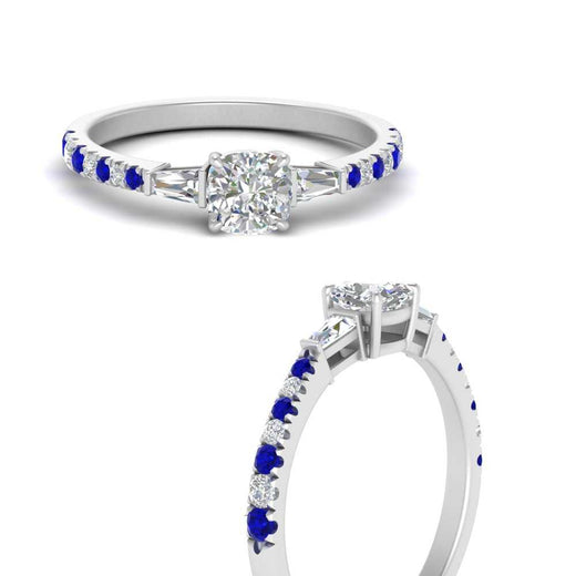 Delicate Antique Pave Cushion Cut Diamond Ring