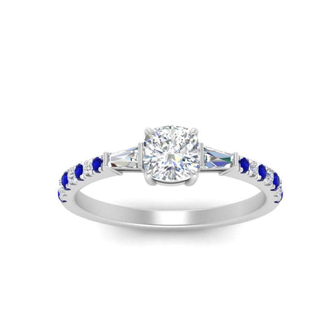 Delicate Antique Pave Cushion Cut Diamond Ring