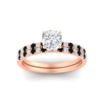 Load image into Gallery viewer, cushion-cut-french-pave-black-diamond-wedding-ring-set-in-rose-gold-FD11408CUGBLACKANGLE5-NL-RG?v=1763104240