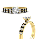 Load image into Gallery viewer, cushion-cut-french-pave-black-diamond-wedding-ring-set-in-yellow-gold-FD11408CUGBLACKANGLE3-NL-YG?v=1763104239