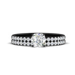 Load image into Gallery viewer, cushion-cut-french-pave-diamond-wedding-ring-set-in-black-gold-FD11408CU-NL-BG?v=1763104240