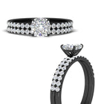 Load image into Gallery viewer, cushion-cut-french-pave-diamond-wedding-ring-set-in-black-gold-FD11408CUANGLE3-NL-BG_b5ddb738-c5b0-4ace-9c5e-236ea9292873?v=1763104697
