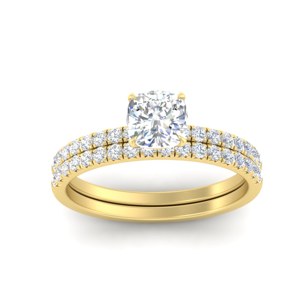 cushion-cut-french-pave-diamond-wedding-ring-set-in-yellow-gold-FD11408CUANGLE5-NL-YG?v=1763104240