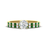 Load image into Gallery viewer, cushion-cut-french-pave-emerald-wedding-ring-set-in-yellow-gold-FD11408CUGEMGR-NL-YG_a2ec2a0a-2372-410c-ba6c-3f0ddab574c9?v=1763104698
