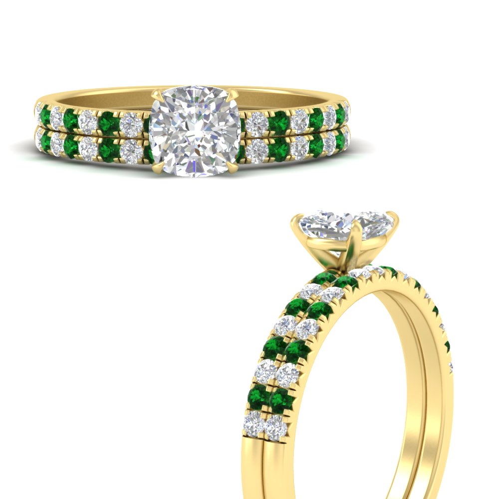cushion-cut-french-pave-emerald-wedding-ring-set-in-yellow-gold-FD11408CUGEMGRANGLE3-NL-YG?v=1763104240