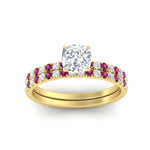 Load image into Gallery viewer, cushion-cut-french-pave-pink-sapphire-wedding-ring-set-in-yellow-gold-FD11408CUGSADRPIANGLE5-NL-YG_a638a2b2-0a21-43f3-904c-8394bbfbd721?v=1763104698
