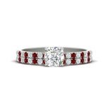Load image into Gallery viewer, cushion-cut-french-pave-ruby-wedding-ring-set-in-white-gold-FD11408CUGRUDR-NL-WG?v=1763104239