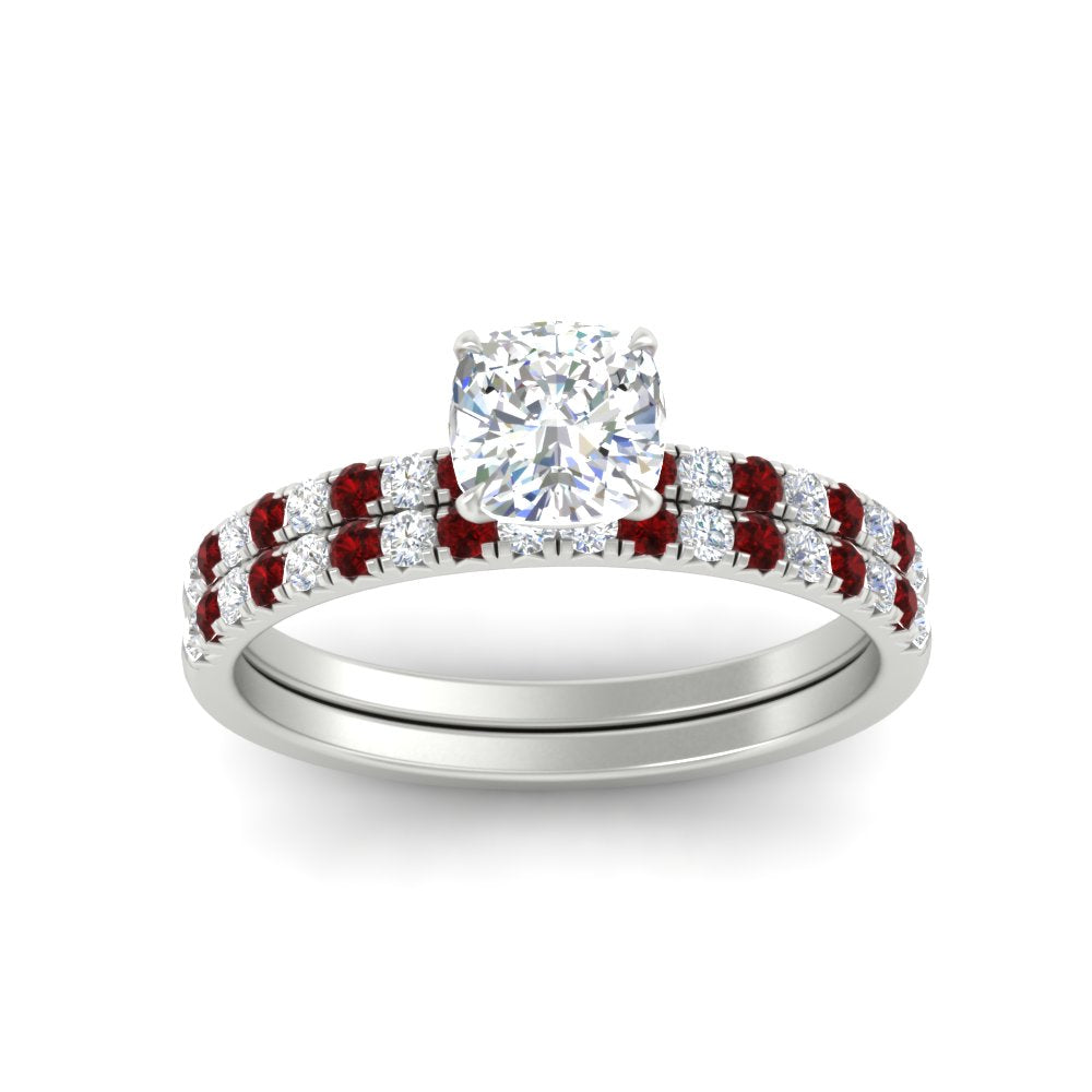 cushion-cut-french-pave-ruby-wedding-ring-set-in-white-gold-FD11408CUGRUDRANGLE5-NL-WG?v=1763104240