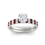 Load image into Gallery viewer, cushion-cut-french-pave-ruby-wedding-ring-set-in-white-gold-FD11408CUGRUDRANGLE5-NL-WG_aa9fd7b4-ba7f-4ae8-8352-2e56002168e5?v=1763104698
