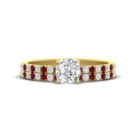 Load image into Gallery viewer, cushion-cut-french-pave-ruby-wedding-ring-set-in-yellow-gold-FD11408CUGRUDR-NL-YG?v=1763104240