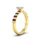 Load image into Gallery viewer, cushion-cut-french-pave-ruby-wedding-ring-set-in-yellow-gold-FD11408CUGRUDRANGLE2-NL-YG_928a3dc6-12b2-4a83-acc3-2a8827887b03?v=1763104698
