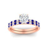 Load image into Gallery viewer, cushion-cut-french-pave-sapphire-wedding-ring-set-in-rose-gold-FD11408CUGSABLANGLE5-NL-RG_66e1ffd7-035e-469e-831c-0790503762b2?v=1763104698
