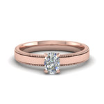 Load image into Gallery viewer, Single Stone Cushion Cut Milgrain Engagement Ring
