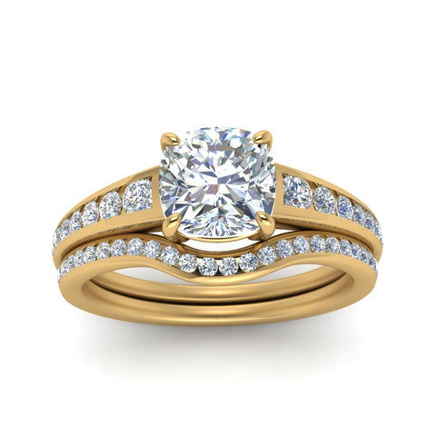cushion-cut-graduated-channel-diamond-wedding-set-in-FD122866CU-NL-YG