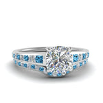 Load image into Gallery viewer, cushion-cut-graduated-channel-diamond-wedding-set-with-blue-topaz-in-FD122866CUGICBLTO-NL-WG
