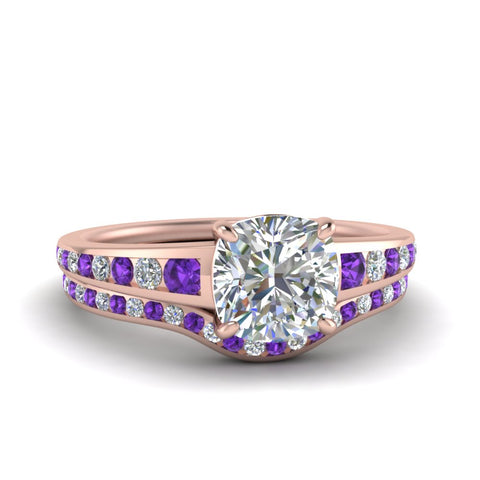 cushion-cut-graduated-channel-diamond-wedding-set-with-purple-topaz-in-FD122866CUGVITO-NL-RG