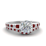 Load image into Gallery viewer, cushion-cut-graduated-channel-diamond-wedding-set-with-ruby-in-FD122866CUGRUDR-NL-WG
