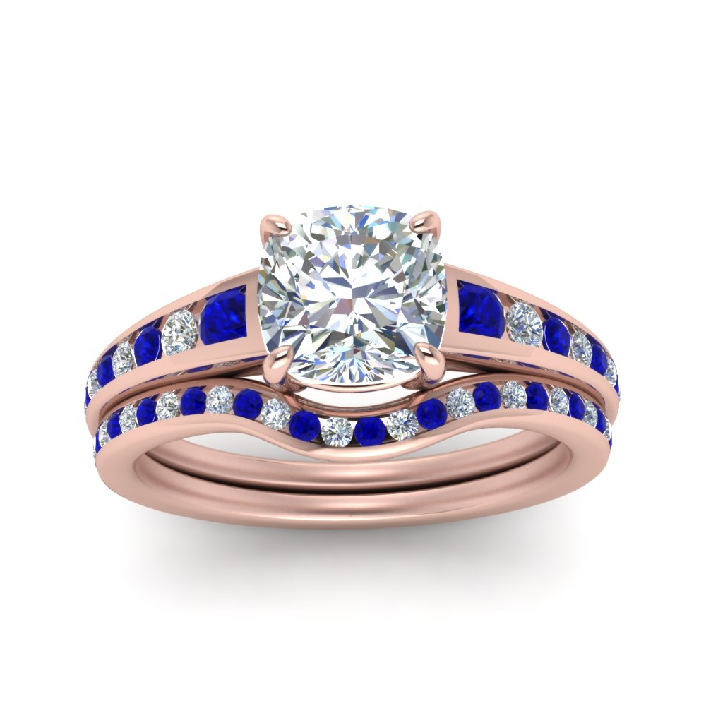 cushion-cut-graduated-channel-diamond-wedding-set-with-sapphire-in-FD122866CUGSABL-NL-RG