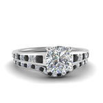 Load image into Gallery viewer, cushion-cut-graduated-channel-wedding-set-with-black-diamond-in-FD122866CUGBLACK-NL-WG
