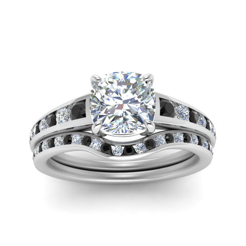 cushion-cut-graduated-channel-wedding-set-with-black-diamond-in-FD122866CUGBLACK-NL-WG