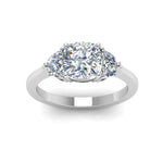 Load image into Gallery viewer, Classic 3 Stone Half Moon Wedding Engagement Ring
