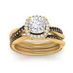 Load image into Gallery viewer, cushion-cut-halo-black-diamond-infinity-bridal-set-in-yellow-gold-FD9212CUGBLACK-NL-YG-B2.jpg
