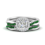 Load image into Gallery viewer, cushion-cut-halo-emerald-infinity-bridal-set-in-white-gold-FD9212CUGEMGR-NL-WG-B2.jpg
