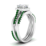 Load image into Gallery viewer, cushion-cut-halo-emerald-infinity-bridal-set-in-white-gold-FD9212CUGEMGR-NL-WG-B2.jpg
