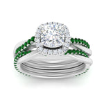 Load image into Gallery viewer, cushion-cut-halo-emerald-infinity-bridal-set-in-white-gold-FD9212CUGEMGR-NL-WG-B2.jpg
