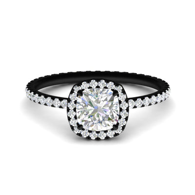 Cushion Cut Halo Eternity Diamond Ring