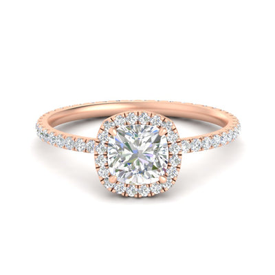 Cushion Cut Halo Eternity Diamond Ring