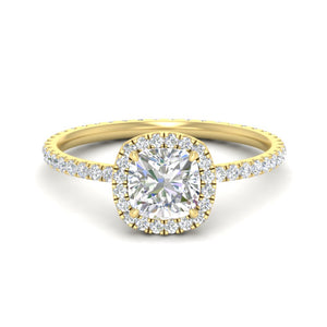 Cushion Cut Halo Eternity Diamond Ring