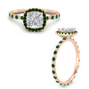 Load image into Gallery viewer, cushion-cut-halo-eternity-emerald-engagement-ring-in-rose-gold-FD9372CURGEMGRANGLE3-NL-RG.jpg?v=1763117962