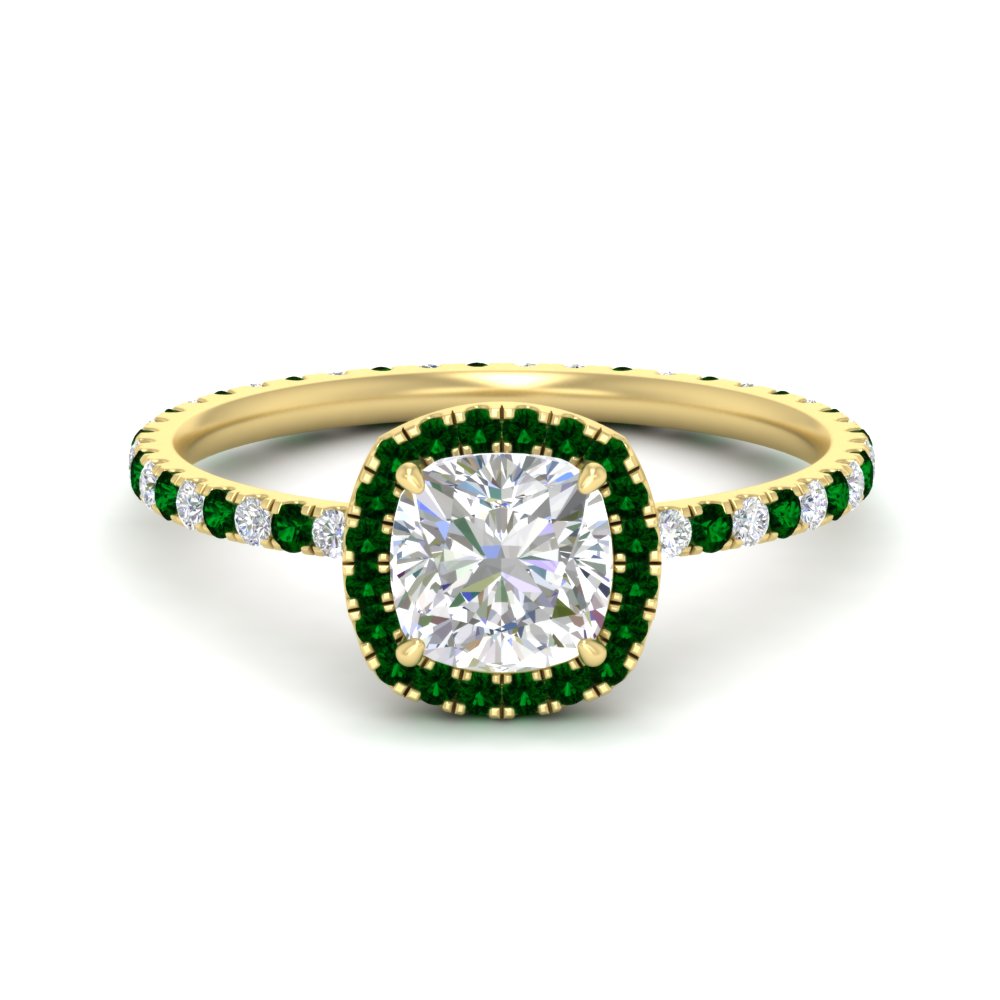 cushion-cut-halo-eternity-emerald-engagement-ring-in-yellow-gold-FD9372CURGEMGR-NL-YG.jpg?v=1763117962