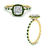 Load image into Gallery viewer, cushion-cut-halo-eternity-emerald-engagement-ring-in-yellow-gold-FD9372CURGEMGRANGLE3-NL-YG.jpg?v=1763117961
